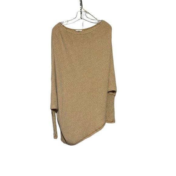 Easel Women's Long Sleeve Ribbed Knit Soft Oversized Blouse Brown Size M - Picture 1 of 4